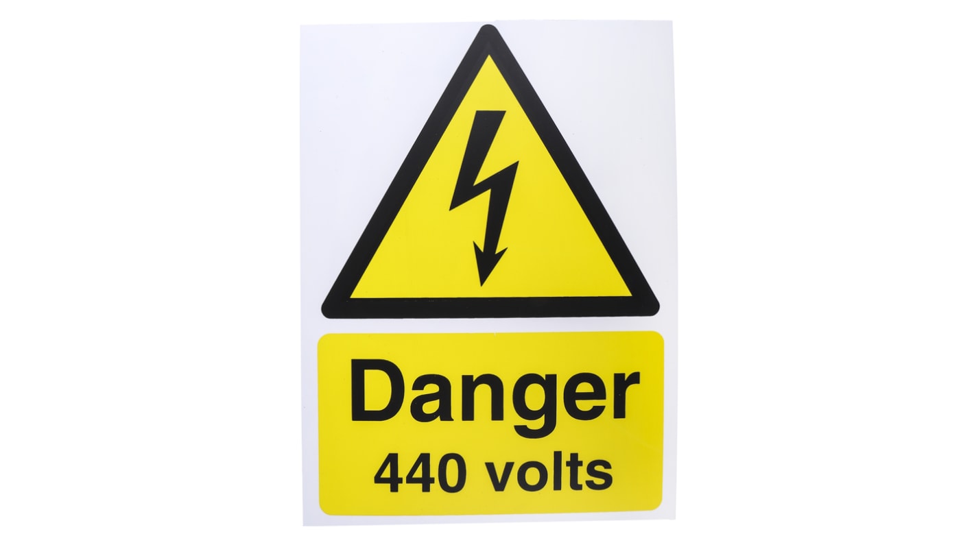 RS PRO Electrical Hazard Warning Sign (English, French)