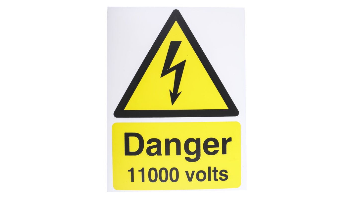 RS PRO Electrical Hazard Warning Sign (English)