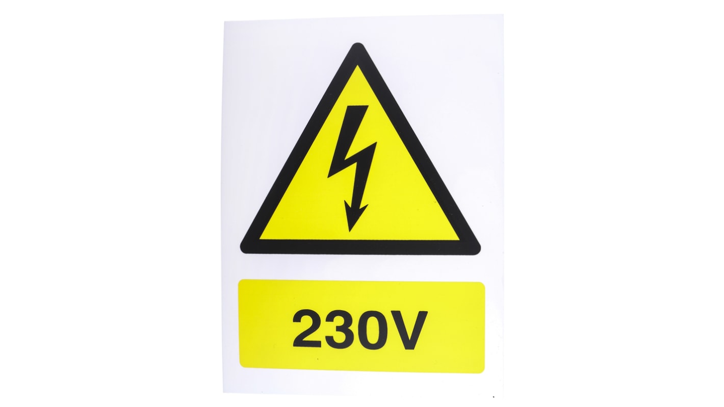 RS PRO Electrical Hazard Warning Sign (English)