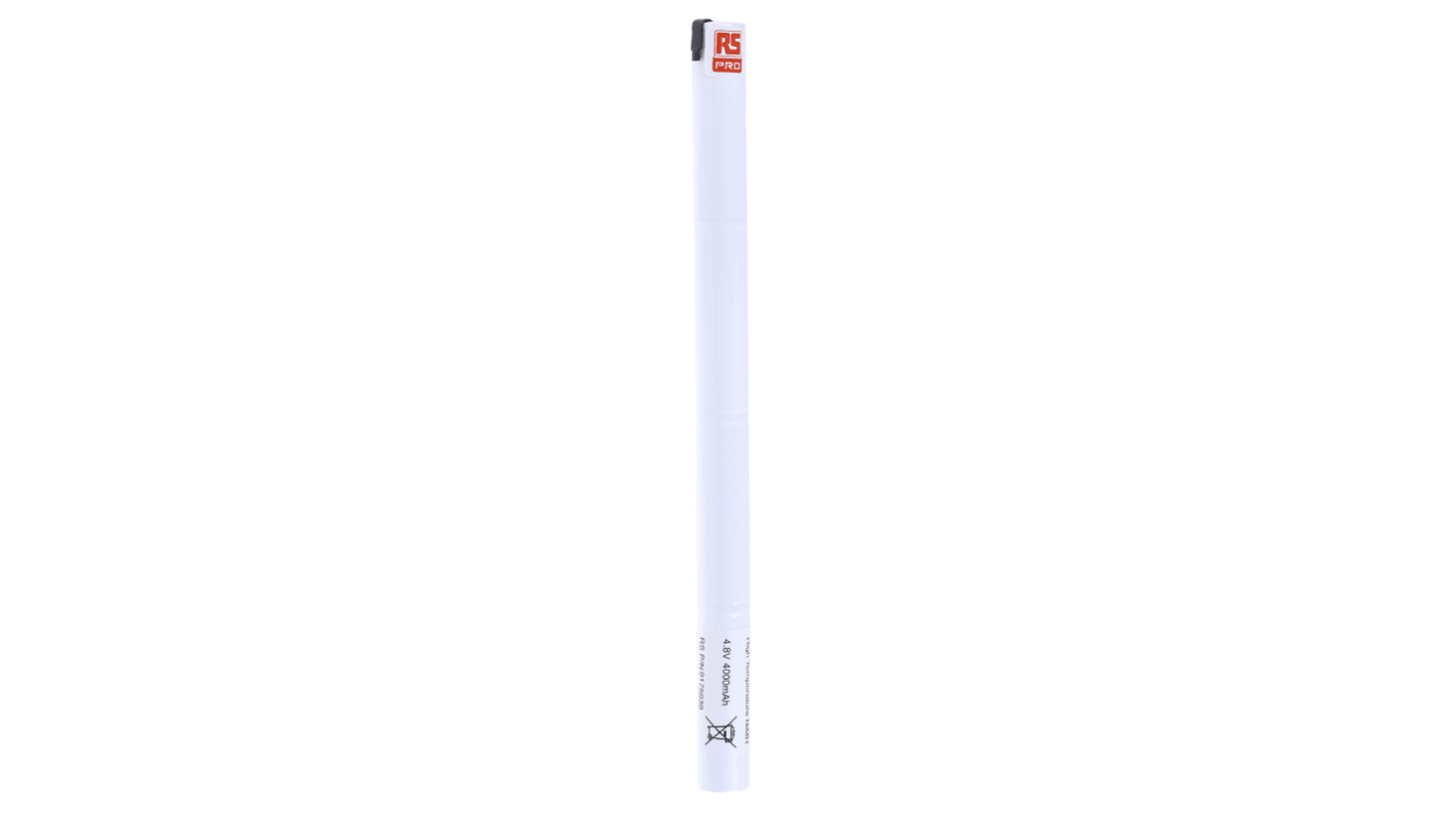 RS PRO 充電式電池パック, ニッケル水素電池, 公称電圧4.8V, 容量4Ah
