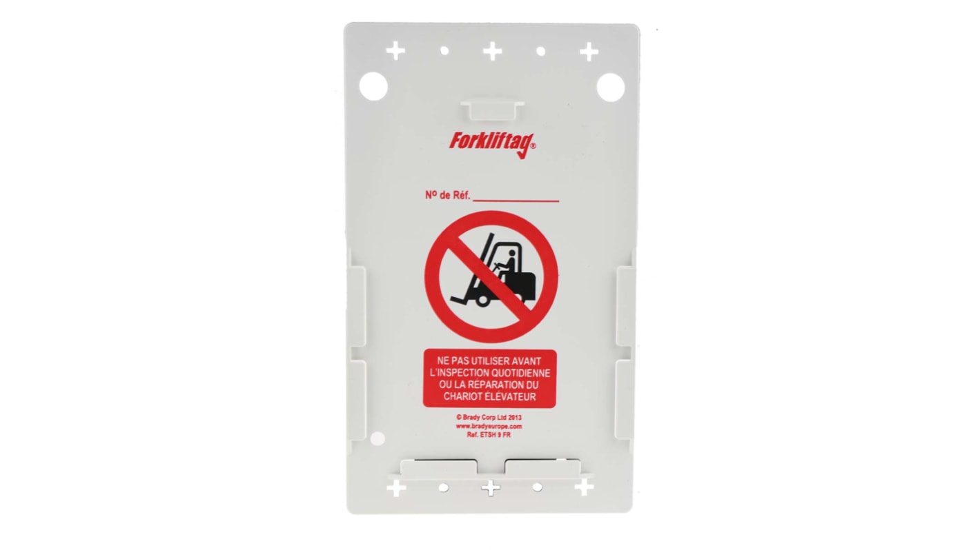 Brady Red on White Safety Forklift Tag, French Language, 1 per Pack