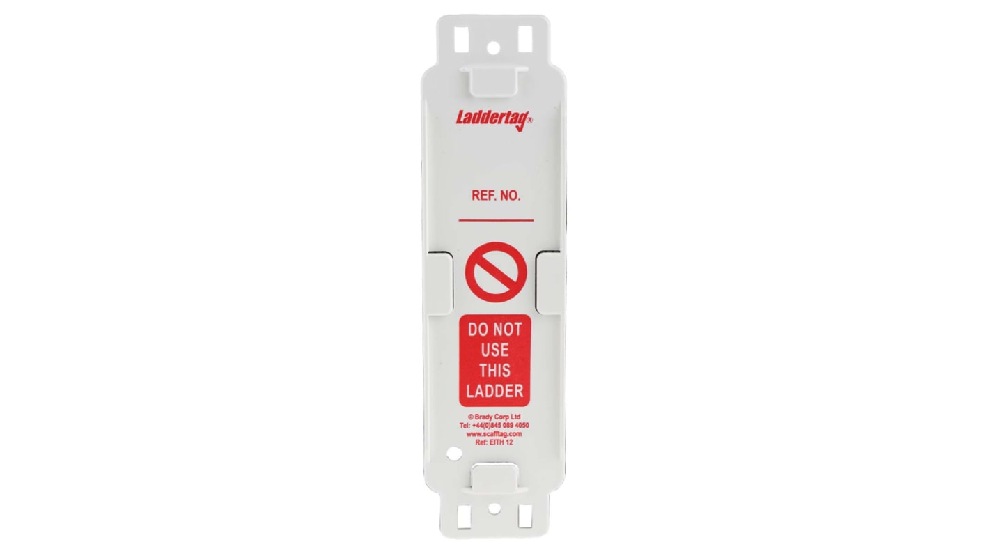 Brady Laddertag Series Red on White Safety Ladder Tag, English Language, 1 per Pack