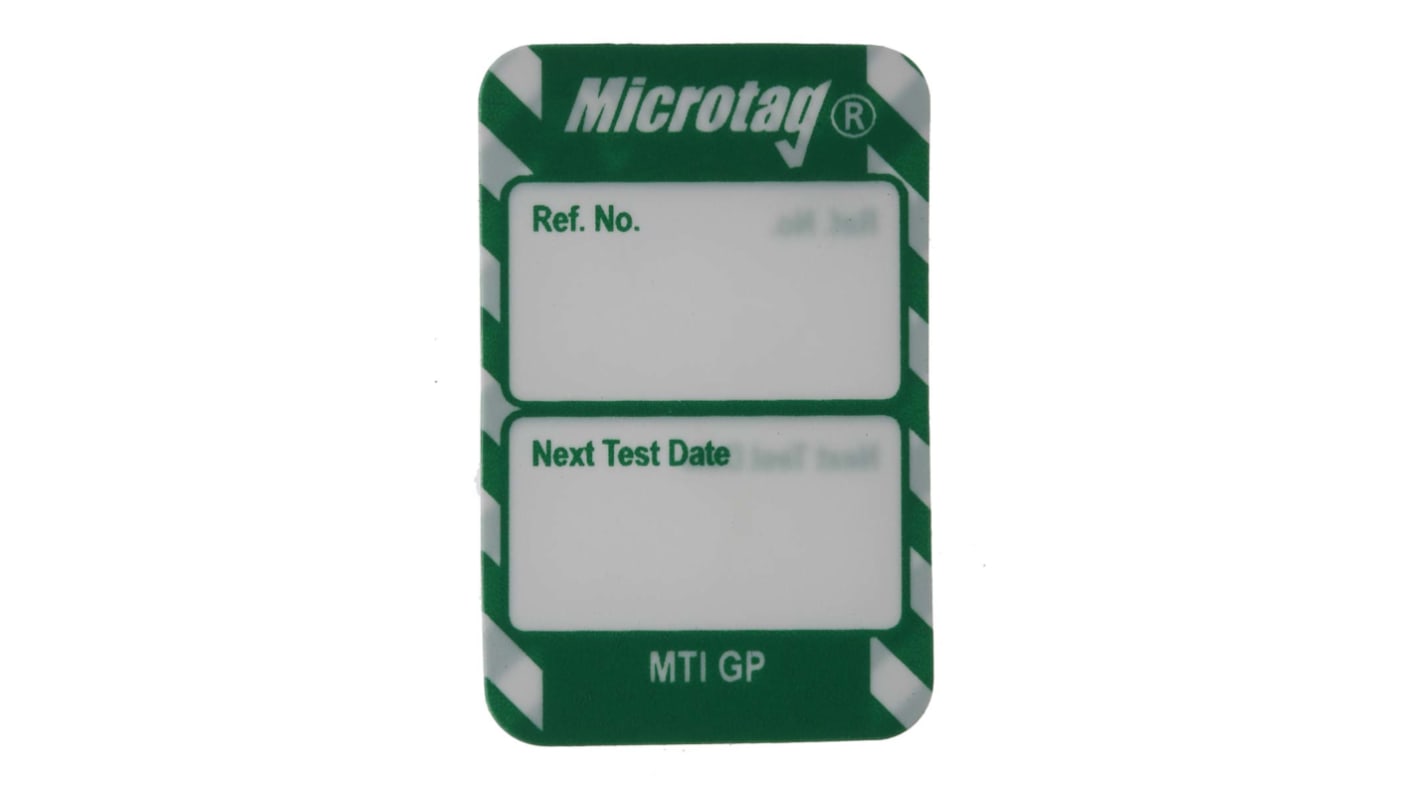 Micro-etichetta Brady Bianco su verde Inglese, Contenuto Kit 20 Inserti Microtag