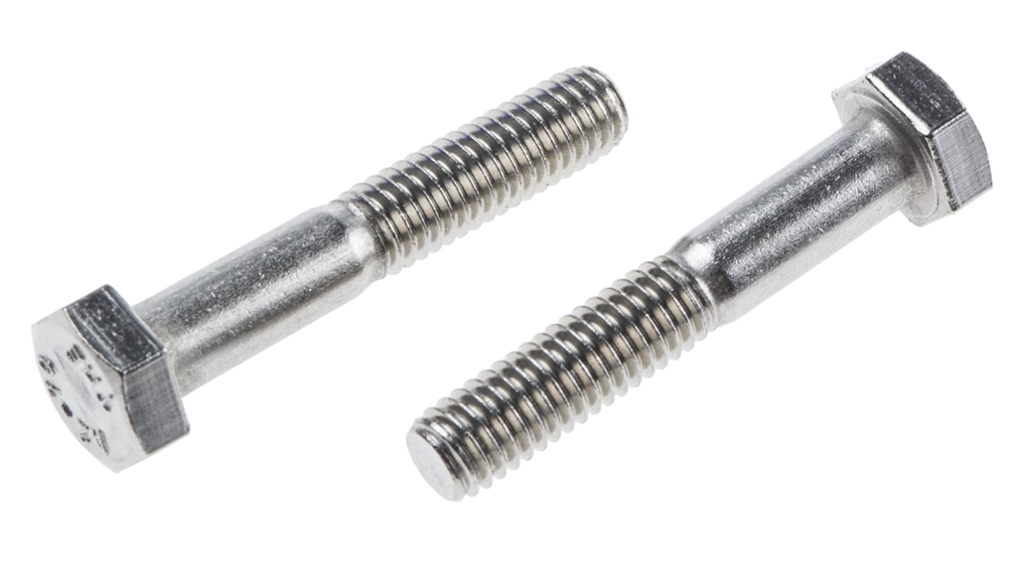 RS PRO Stainless Steel Hex, Hex Bolt, M6 x 35mm