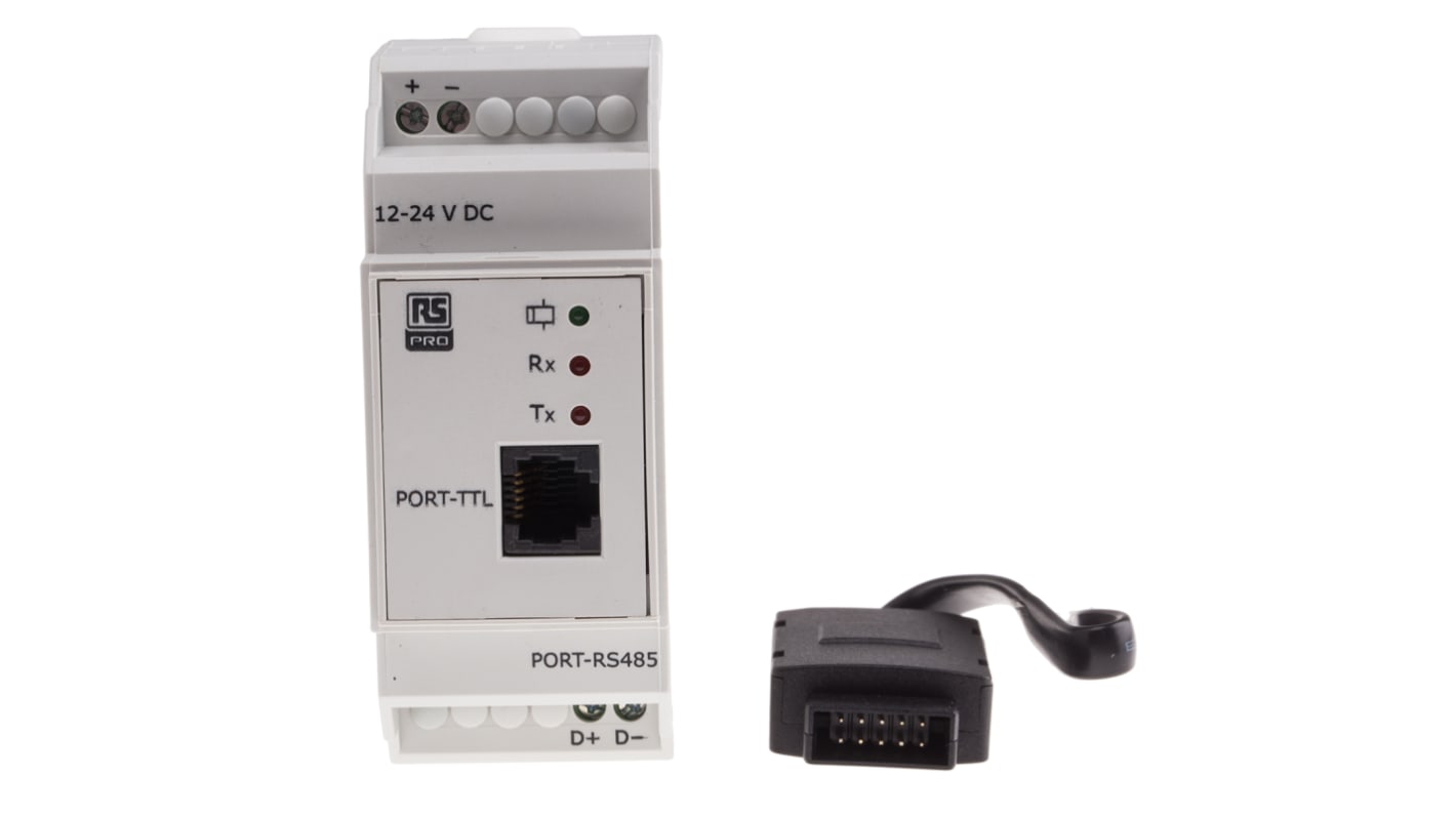RS PRO Communication Module for Use with RS PRO Logic Modules, 12 → 24 V dc Supply, RS485 Protocol (D-), RS485