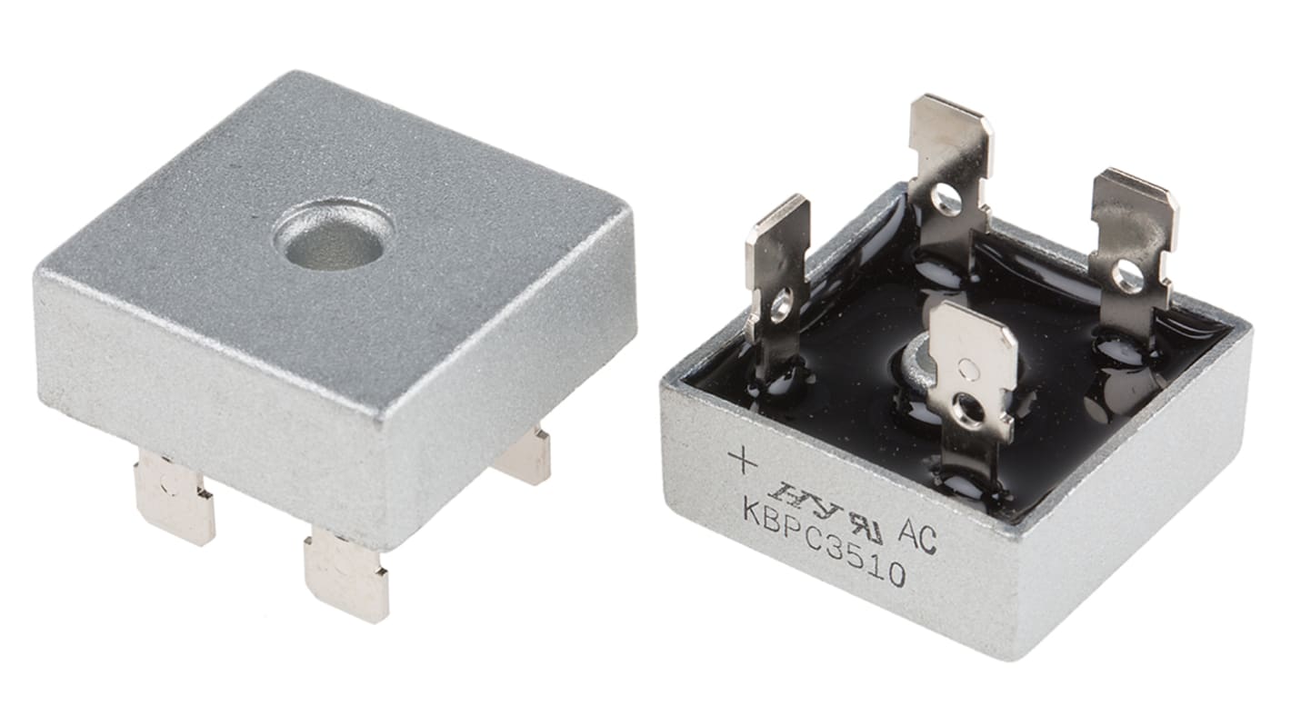 HY Electronic Corp 单相整流桥, 硅结型, 35A, 1000V, 4针, KBPC, 通孔安装, -55 °C→+150 °C