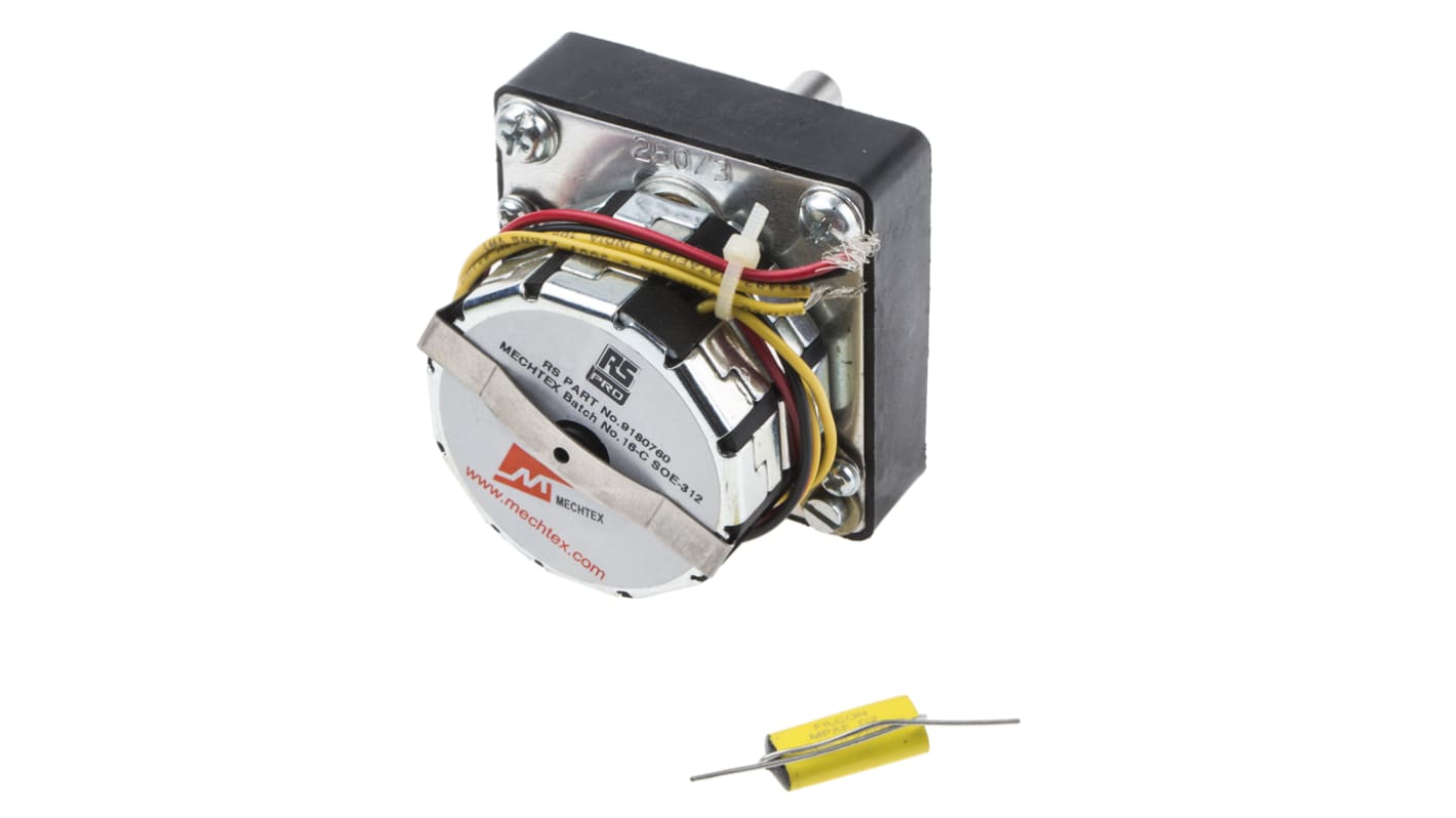 RS PRO Reversible Synchronous Geared AC Geared Motor, 0.42 W, 1 Phase, 1 Pole, 230 V
