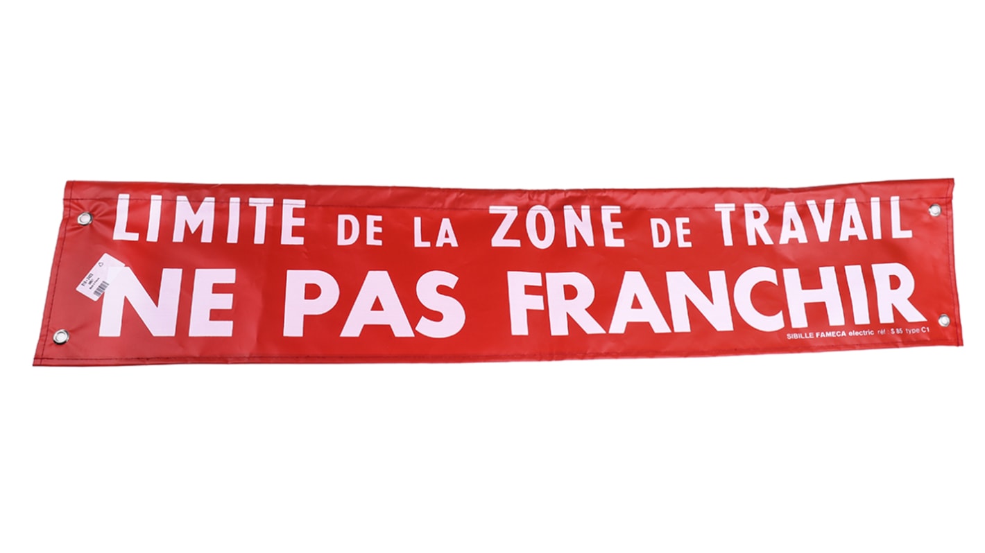 Fabric Prohibition Sign, Limite de la zone de travail – Ne pas franchir, French