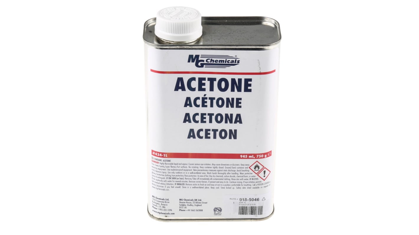 MG Chemicals 1 L Can Acetone for 3D Printing