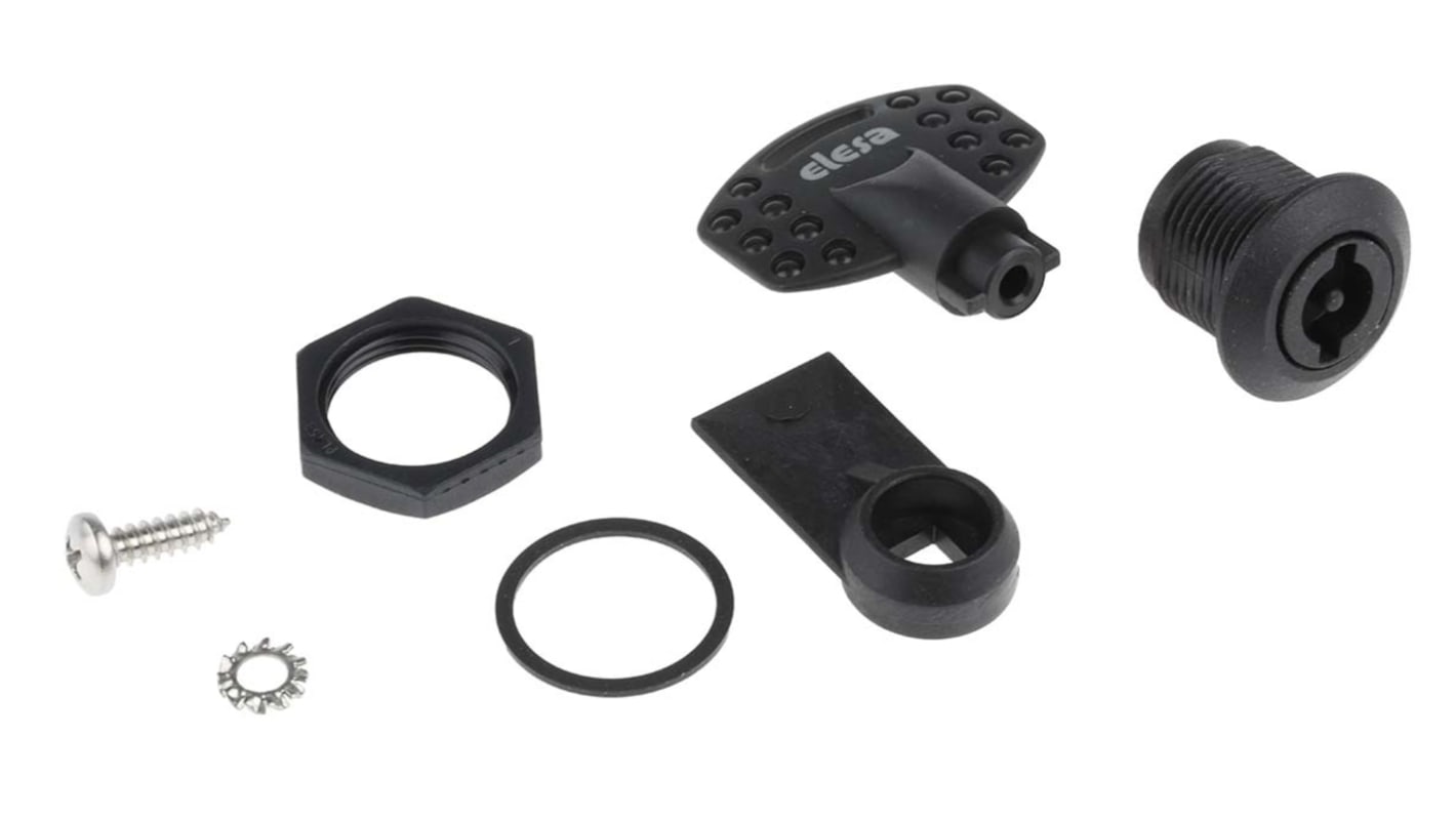 Elesa Black Polyamide Locking Latch, 20mm Panel-to-Tongue, Key Unlock