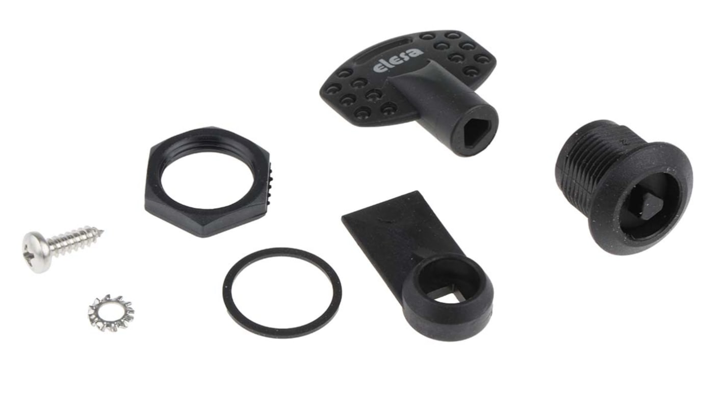 Elesa Black Polyamide Locking Latch, 20mm Panel-to-Tongue, Key Unlock