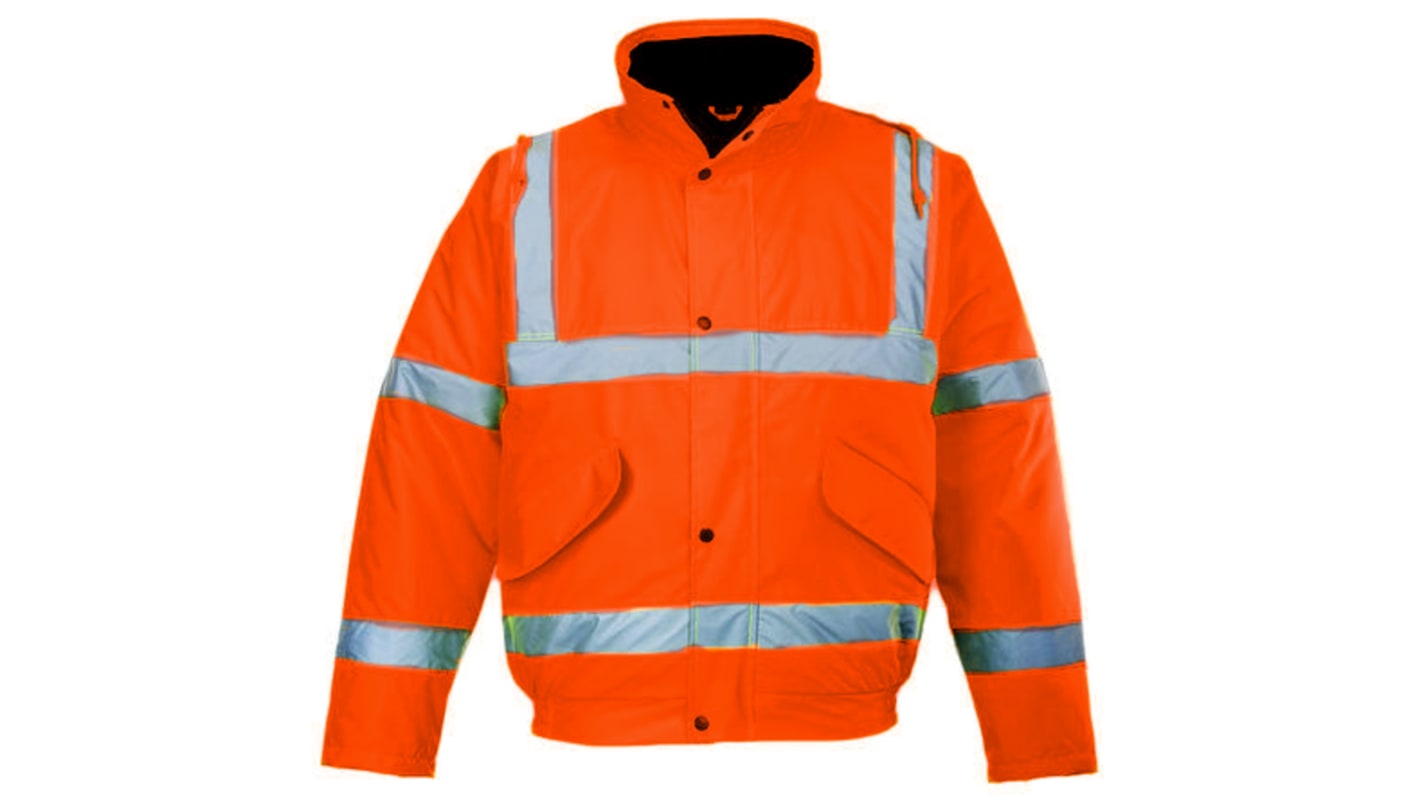 RS PRO Herren Warnschutzjacke Wasserdicht, Polyester Orange, Futter PET, Größe XL