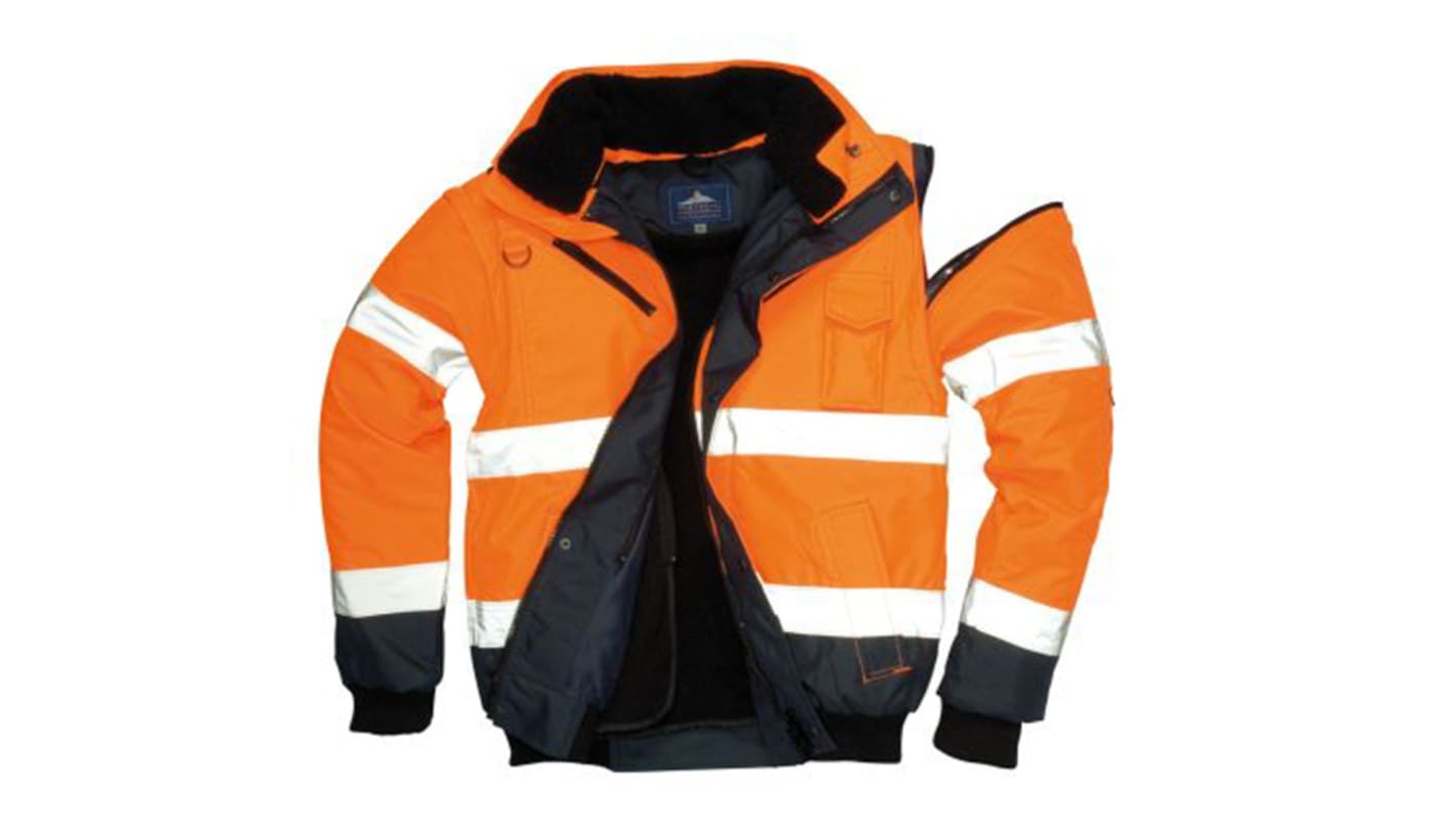 RS PRO Herren Warnschutz Bomberjacke Wasserdicht, Polyester Orange, Futter PET, Größe XL