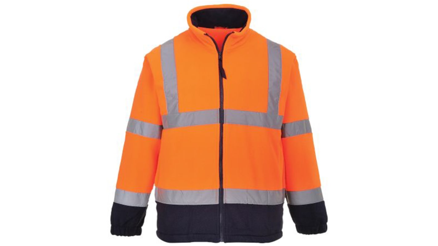 RS PRO Herren Warn-Fleece-Jacke, Fleece Marineblau/Orange, Größe S