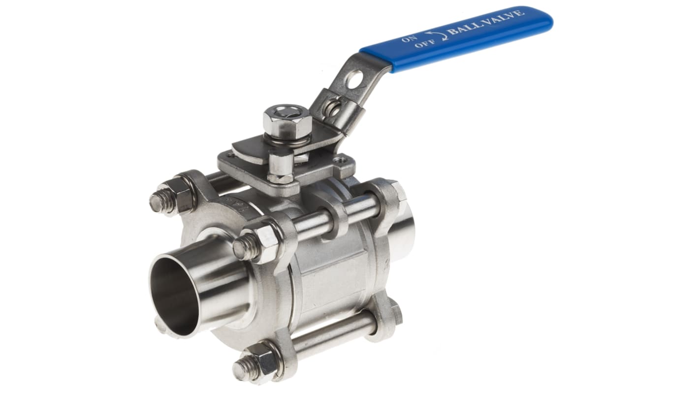 RS PRO Stainless Steel 2 Way, High Pressure Ball Valve