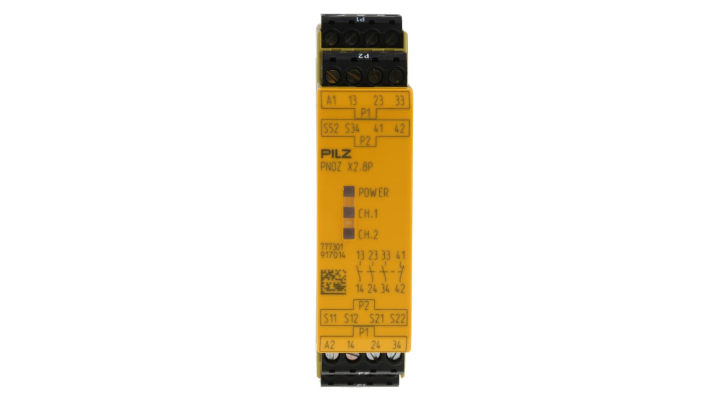 Pilz セーフティリレー, 24V ac/dc, 安全接点:3, 緊急停止 Pilz セーフティリレー, 24V ac/dc, 安全接点:3, 緊急停止
