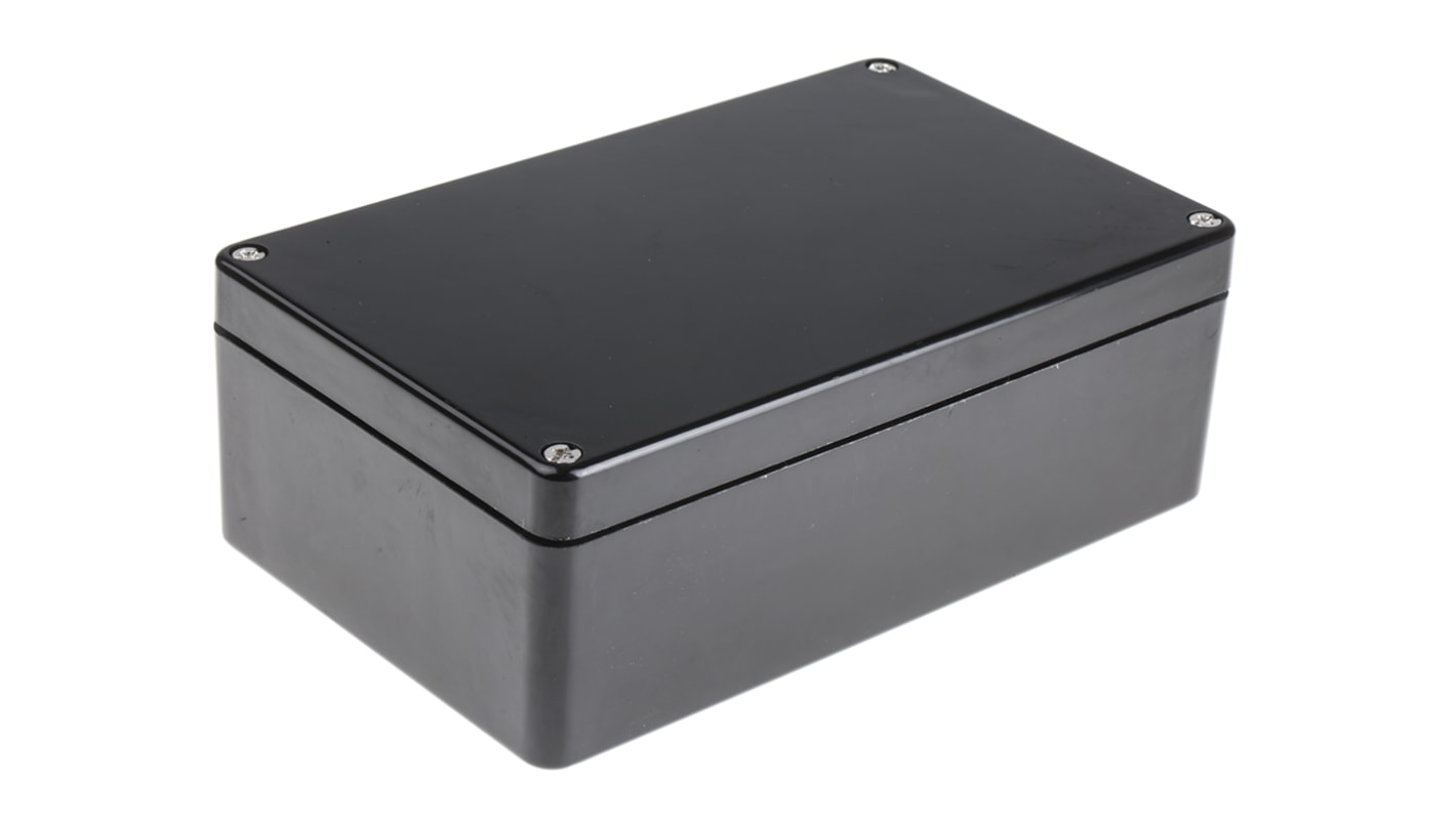 RS PRO Black PET Enclosure, IP66, Black Lid, 260 x 160 x 90mm