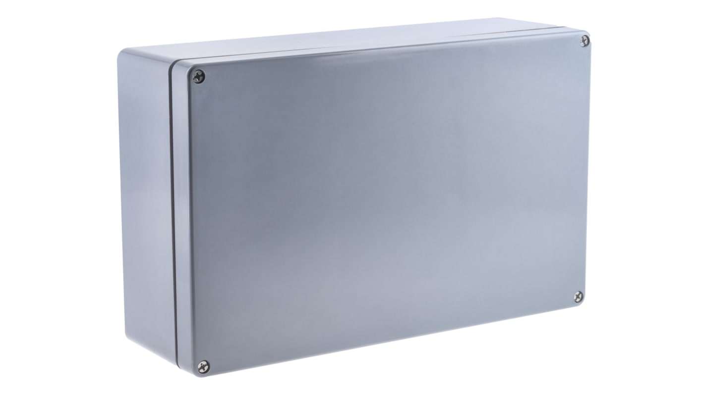 RS PRO Grey PET Enclosure, IP66, Grey Lid, 400 x 250 x 120mm