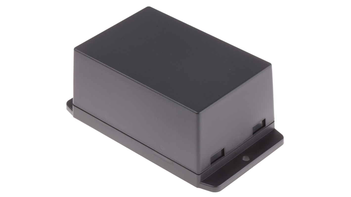 RS PRO Black ABS Enclosure, Flanged, Black Lid, 105 x 70 x 50mm