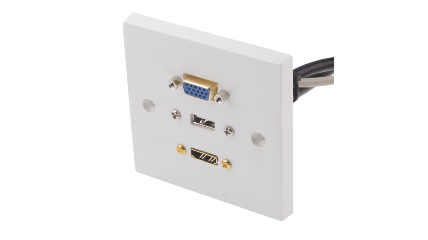 Roseta HDMI, SVGA, USB A 3 conectores Hembra