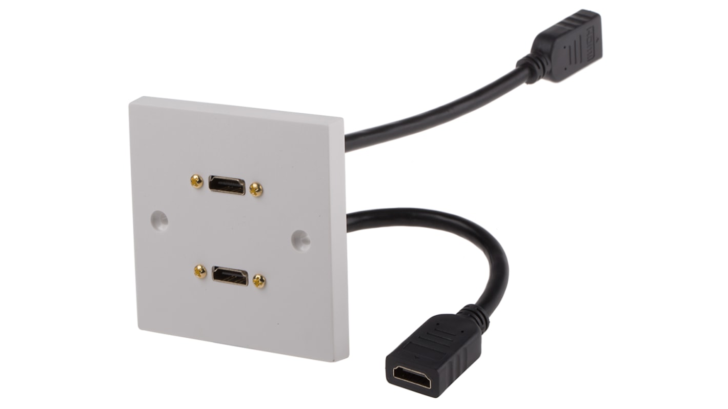 RS PRO Single Gang 2 Way Female HDMI Faceplate