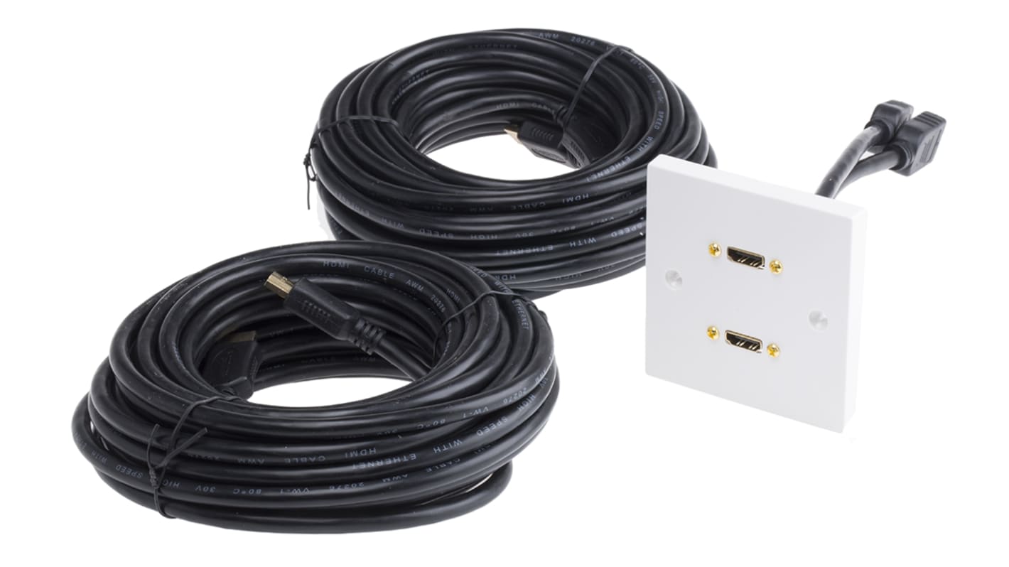 RS PRO Single Gang 2 Way Female HDMI Faceplate