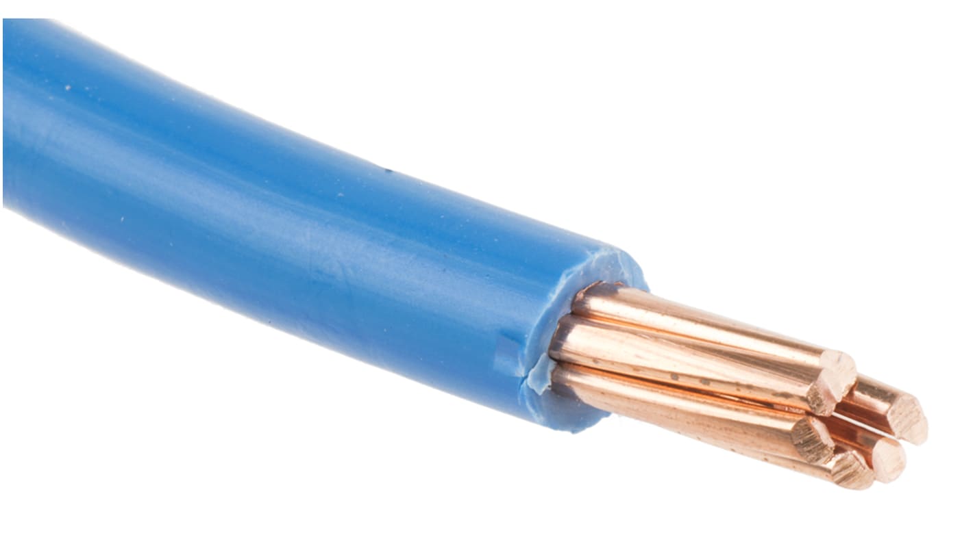 RS PRO Blue 16 mm² Tri-rated Cable, 25m, PVC Insulation