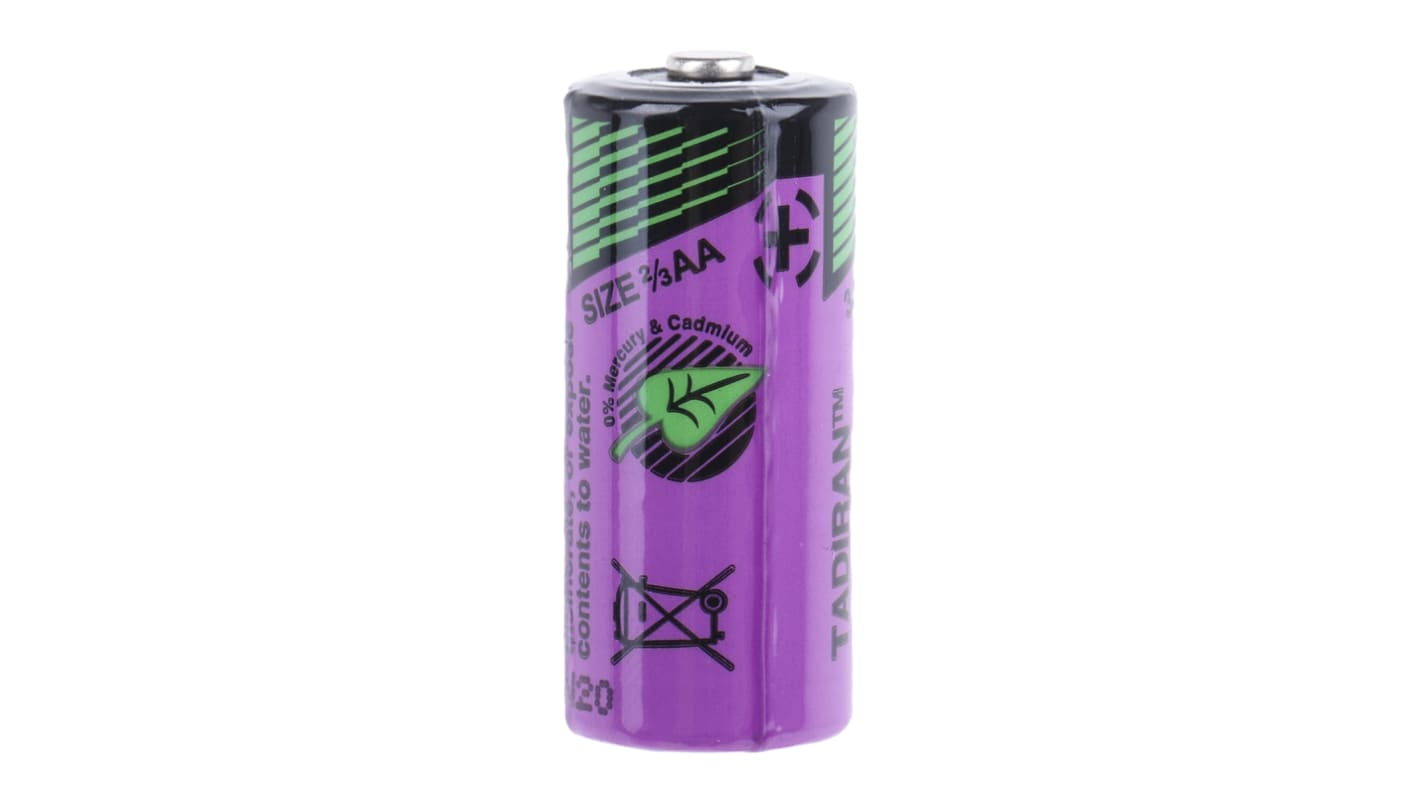 Batteria 2/3 AA Tadiran, Litio cloruro di tionile, 3.6V, 1.1Ah, terminale standard
