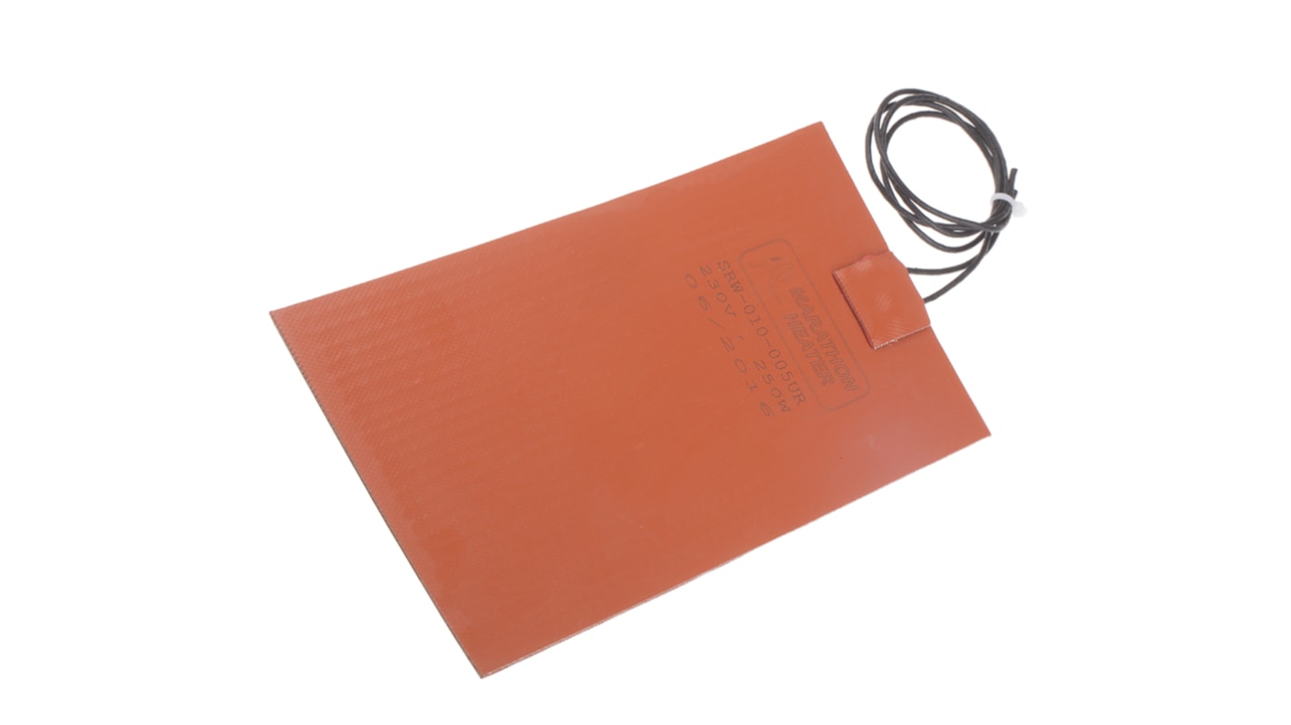 RS PRO Silicone Heater Mat, 250 W, 10 x 5in, 230 V ac