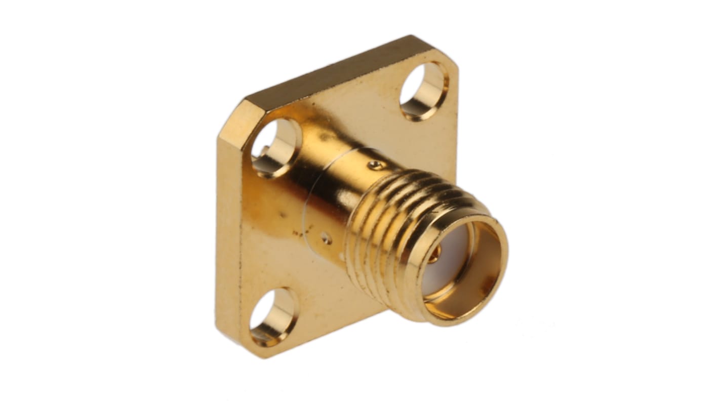 RS PRO, Jack Flange Mount SMA Connector, 50Ω, Solder Termination, Straight Body