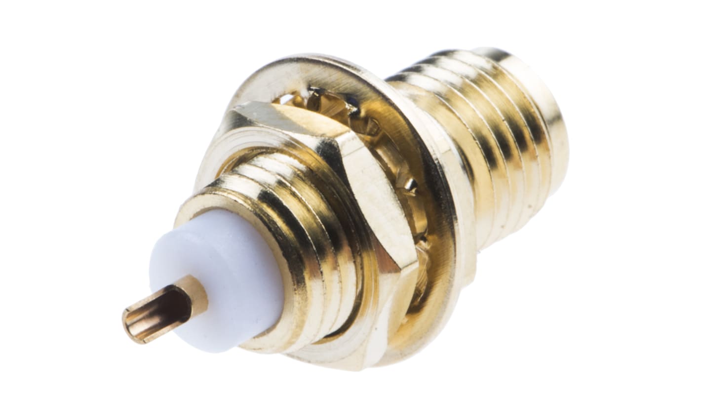 RS PRO, Jack Panel Mount SMA Connector, 50Ω, Solder Termination, Straight Body