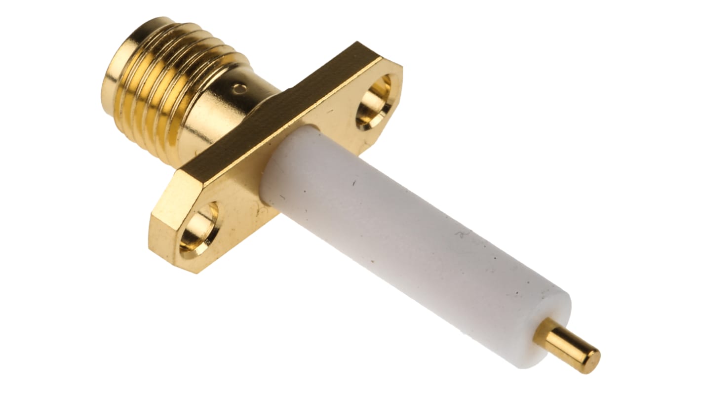RS PRO, Jack Flange Mount SMA Connector, 50Ω, Solder Termination, Straight Body
