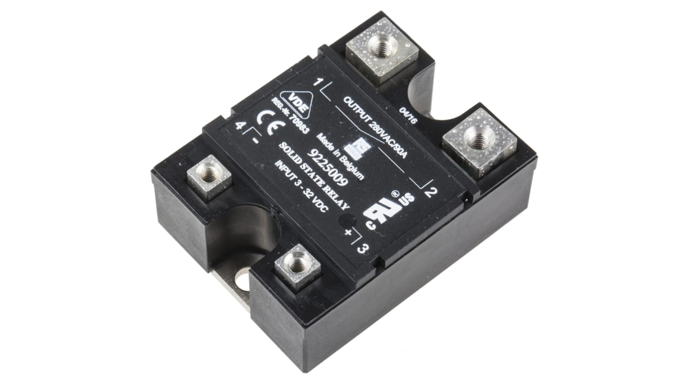 RS PRO Solid State Relay, 90 A rms Load, Panel Mount, 280 V ac Load, 32 V dc Control