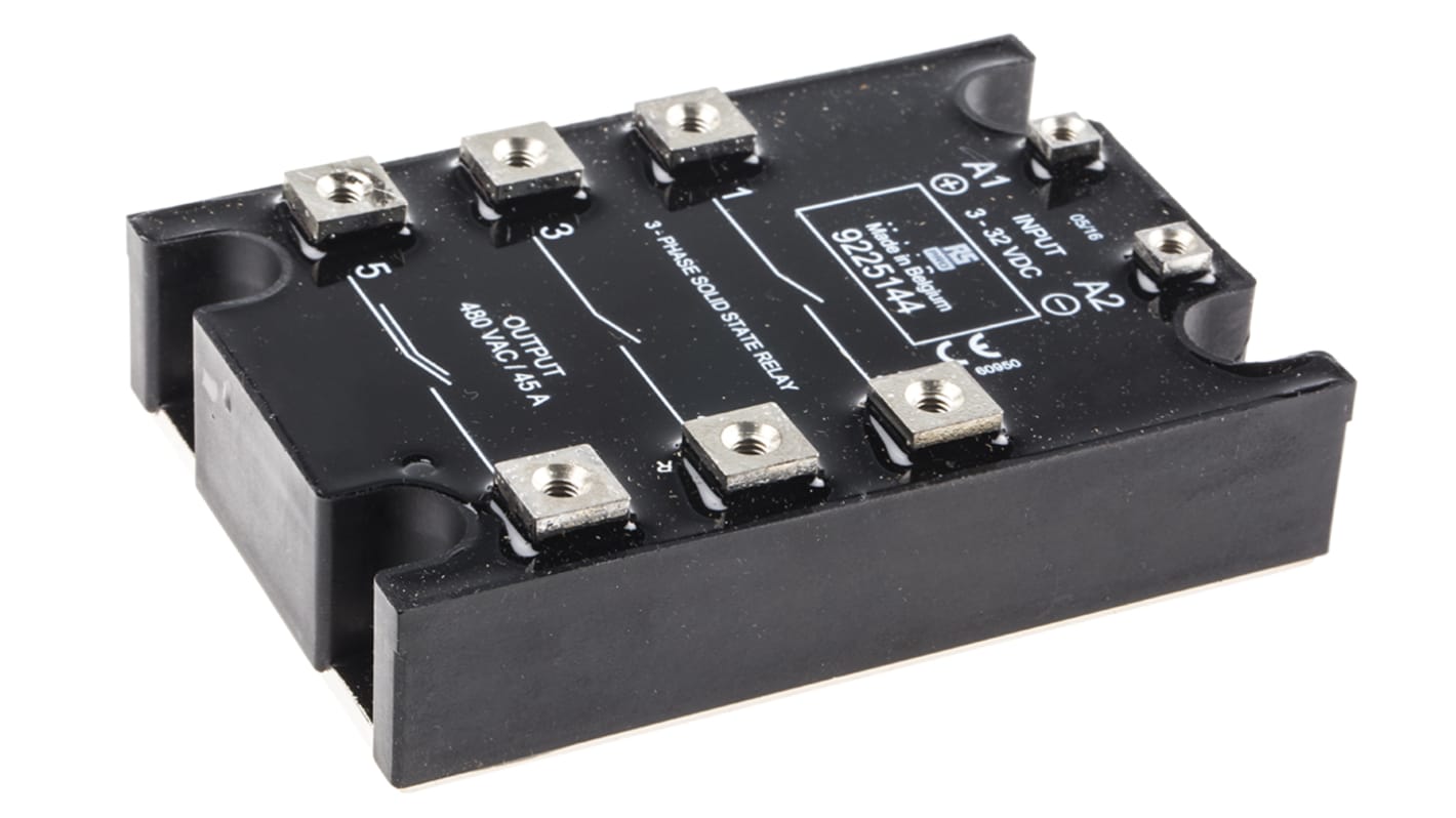 RS PRO Solid State Relay, 45 A rms Load, Panel Mount, 480 V ac Load, 32 V dc Control