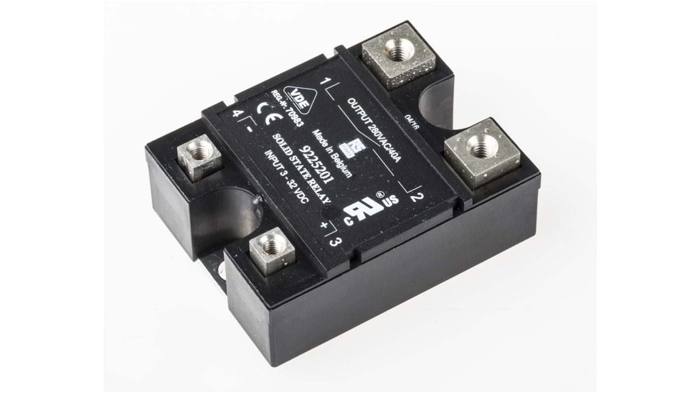 RS PRO Solid State Relay, 40 A rms Load, Panel Mount, 280 V ac Load, 32 V dc Control
