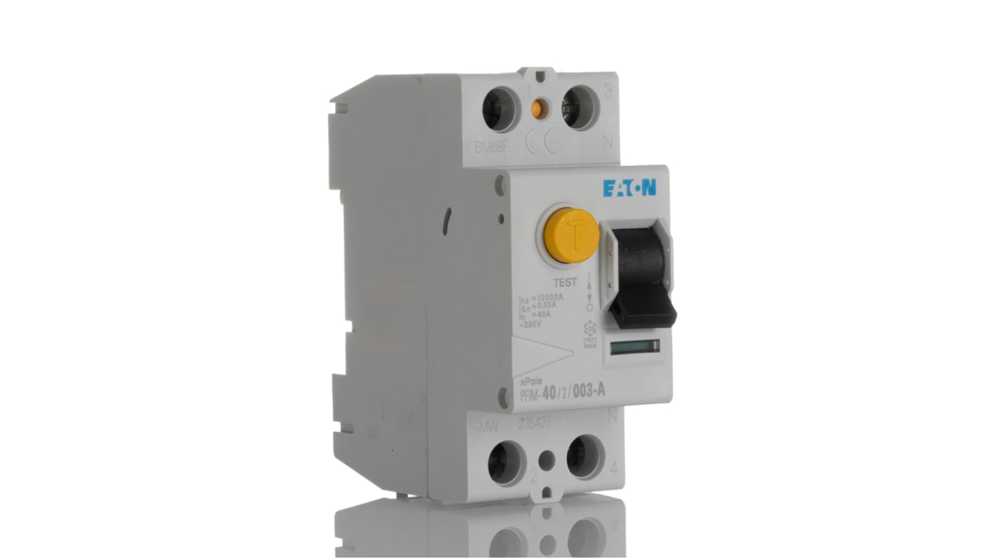 RCD Eaton, 2P, 40A, sensibilità 30mA, Tipo A