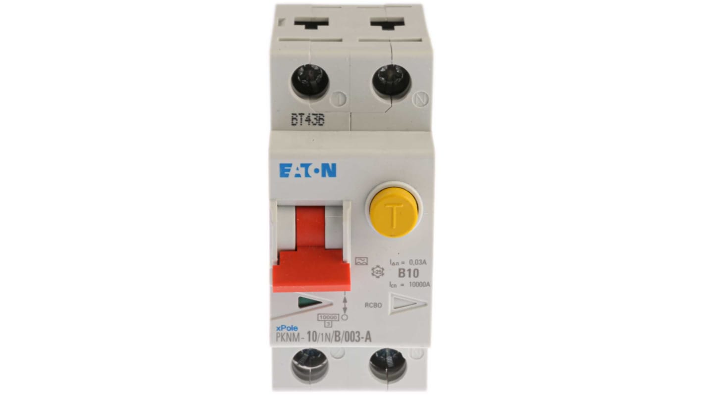 Interruptor diferencial Eaton, 10A Tipo B, 2 Polos, 30mA A PKNM 230V ac