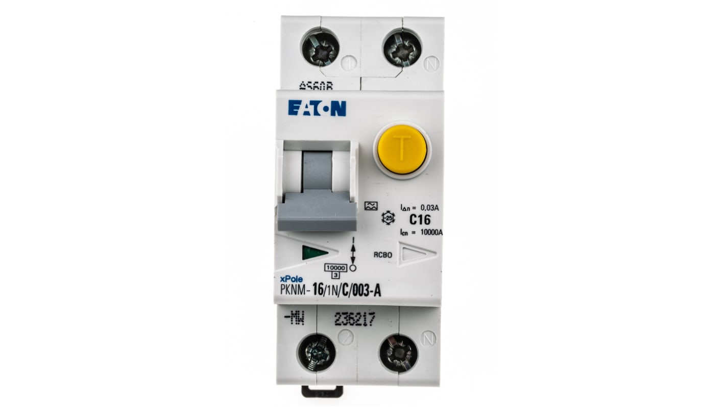 Eaton RCD, 16A, 2 Pole, 30mA, Type C