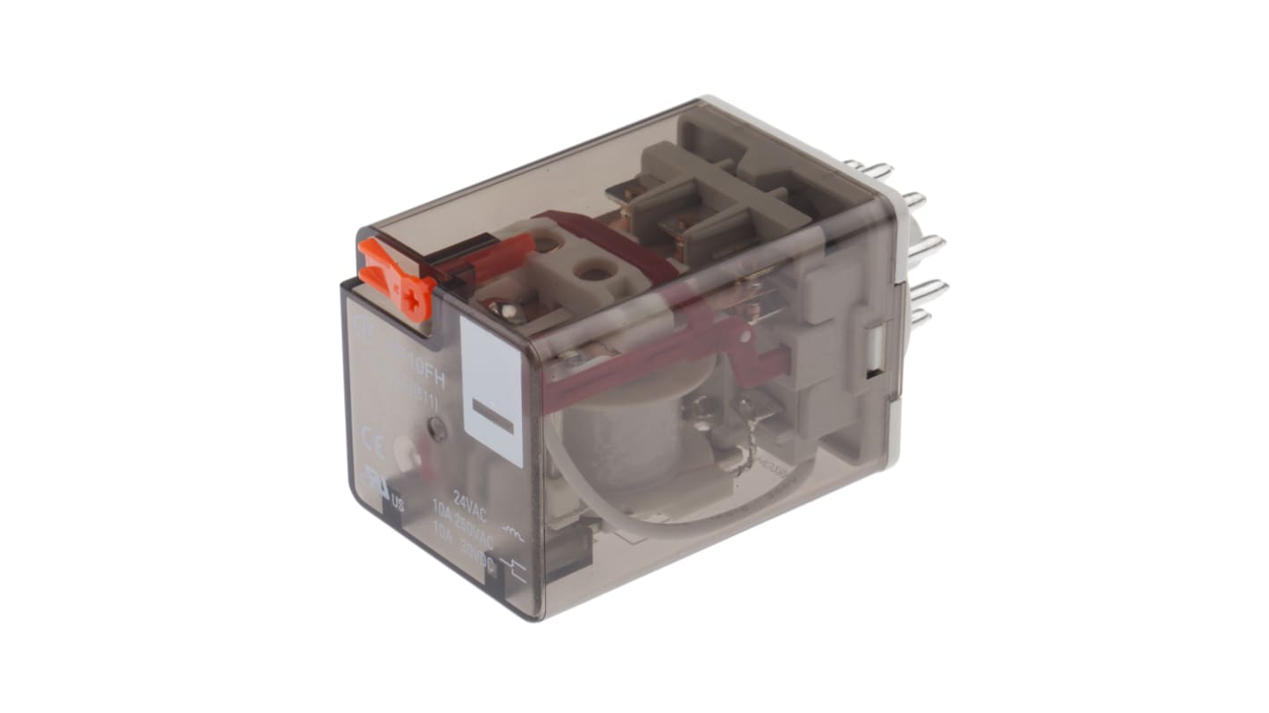 Hongfa Europe GMBH Plug In Power Relay, 24V ac Coil, 10A Switching Current, 3PDT