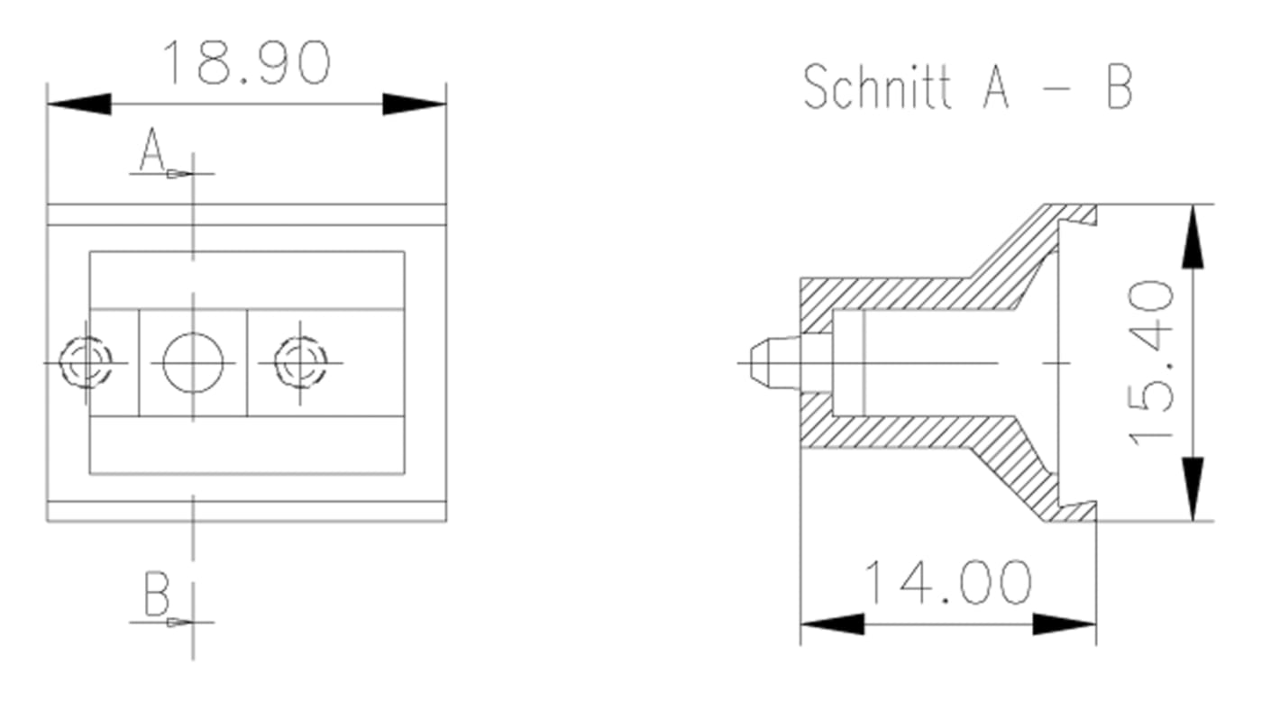 Mango nVent SCHROFF de PPE, para usar con Plug In Unit