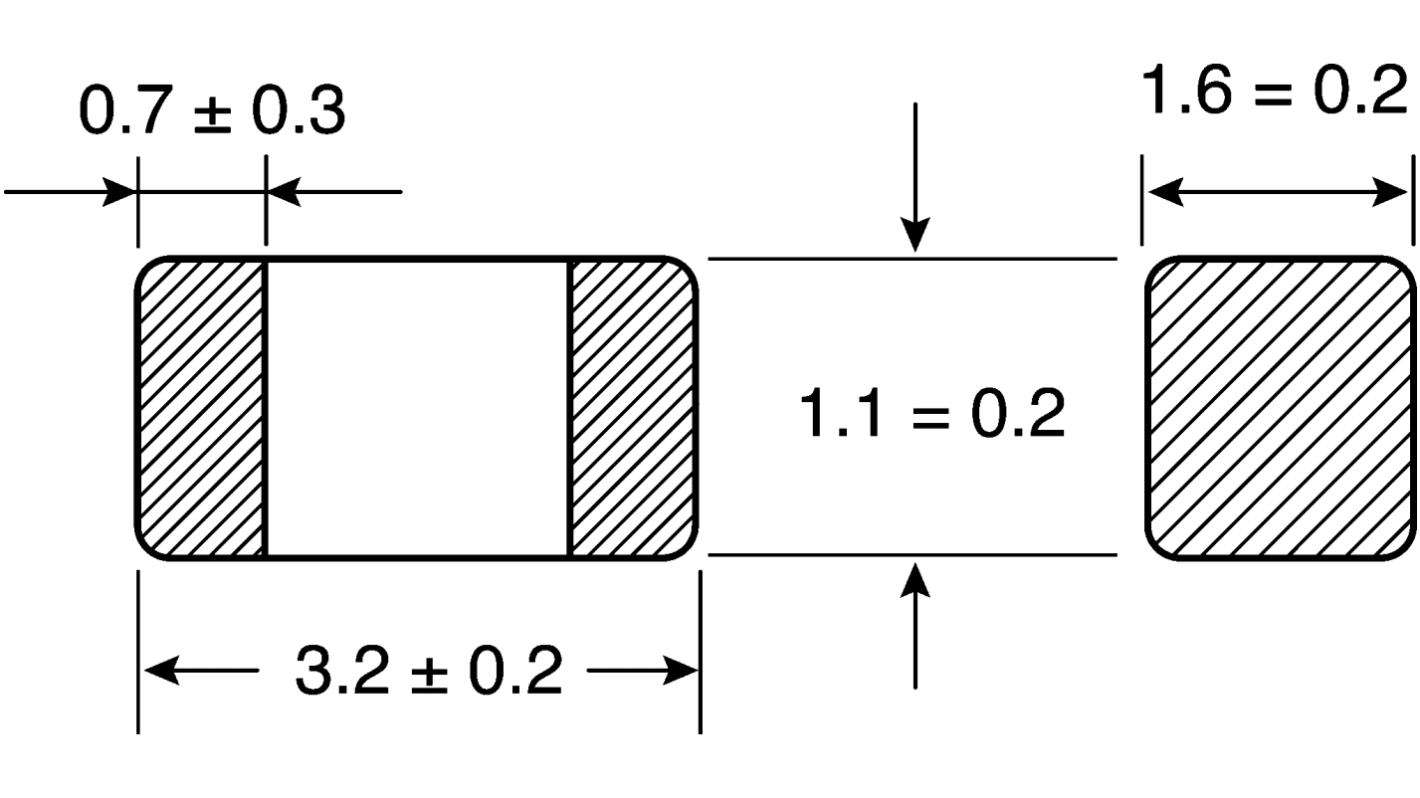 Murata Ferrite Bead (Chip Ferrite Bead), 3.2 x 1.6 x 1.1mm (1206 (3216M))