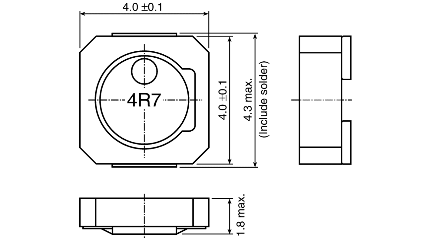 TDK, VLCF, 4018 Shielded Wire-wound SMD Inductor with a Ferrite Core, 33 μH ±20% Wire-Wound 740mA Idc