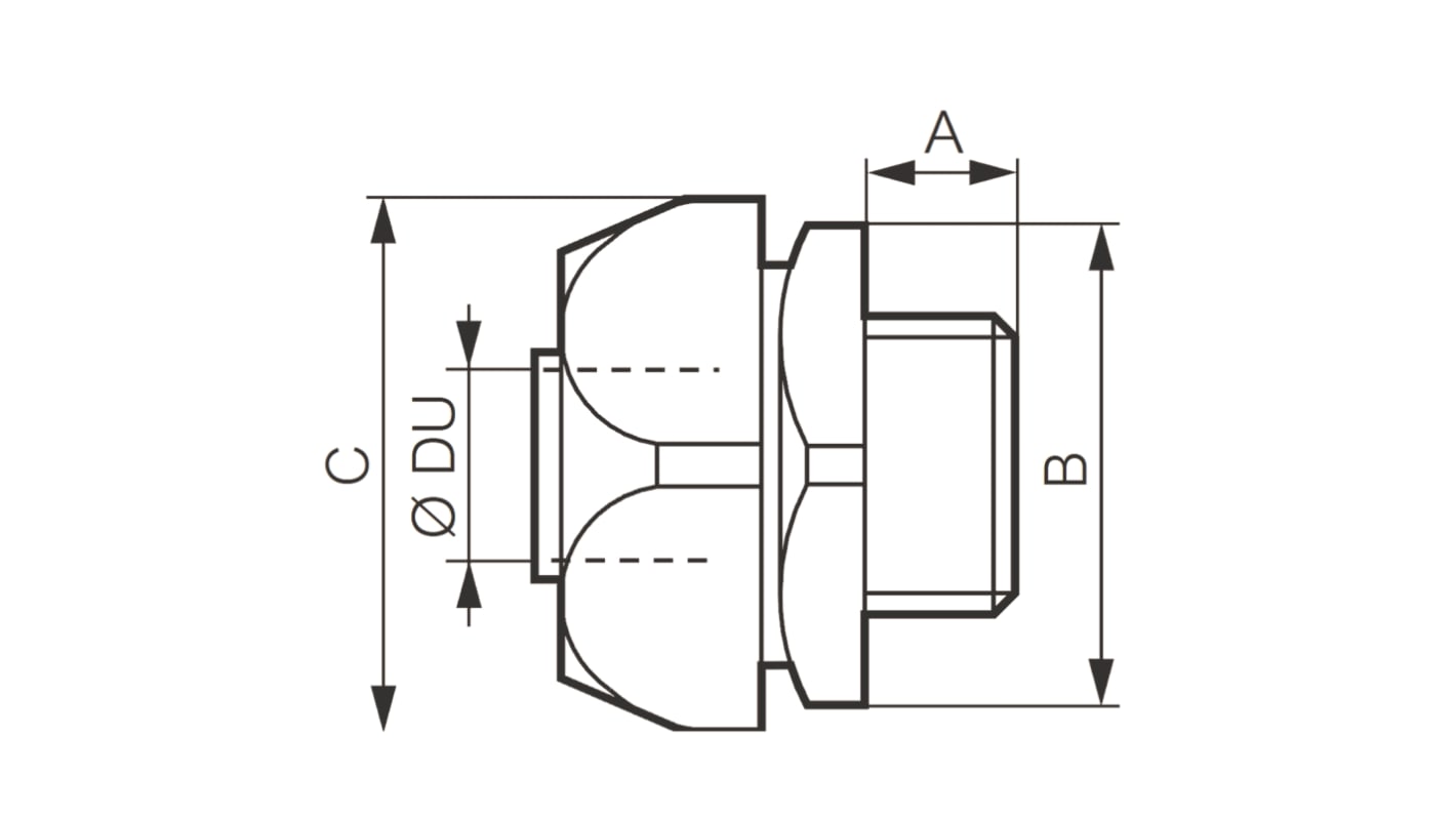 Legrand Straight, Cable Conduit Fitting, 19mm Nominal Size, Brass