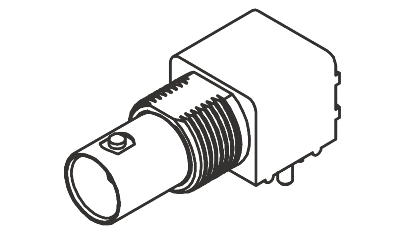 Molex BNC Series, jack PCB Mount BNC Connector, 75Ω, Through Hole Termination, Right Angle Body