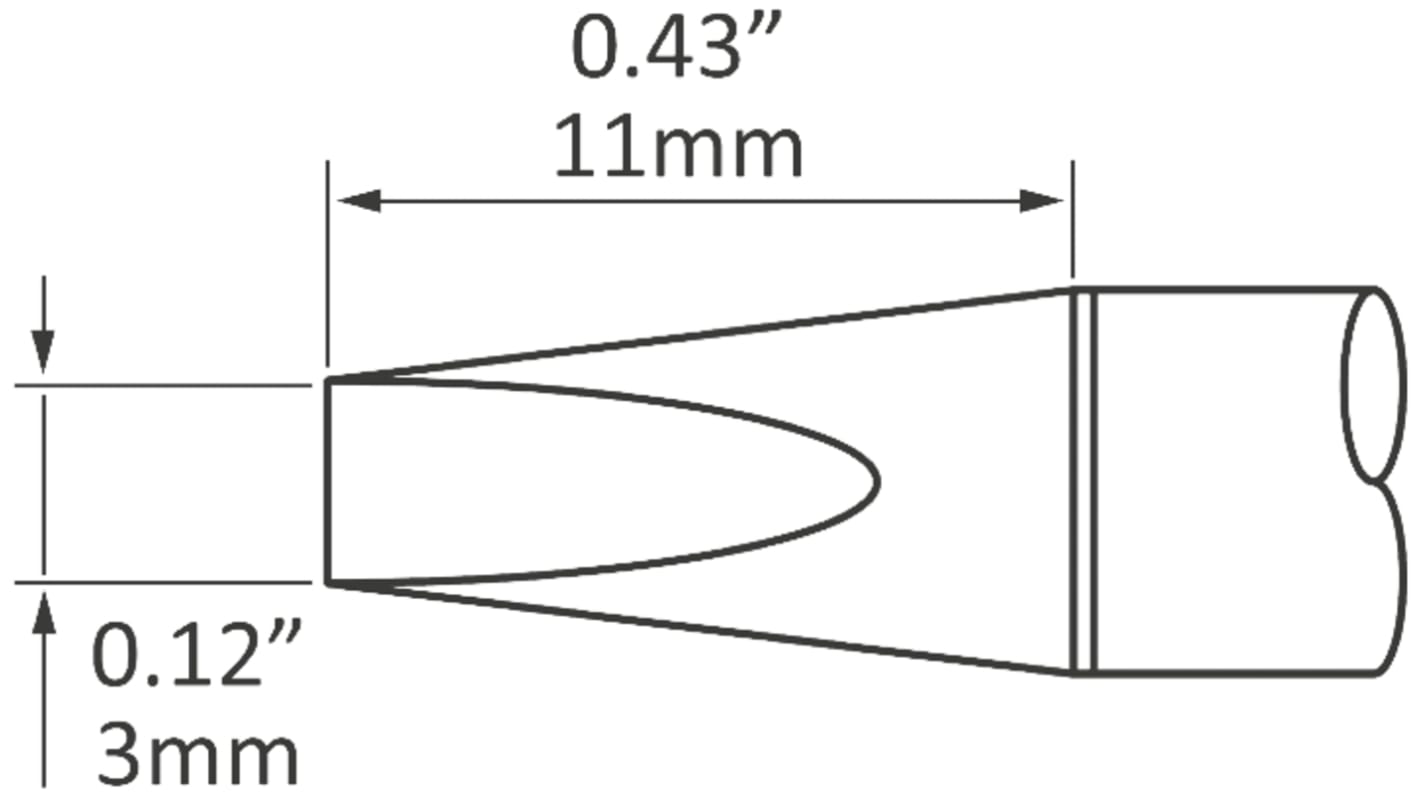 Metcal SxP 3 mm Chisel Soldering Iron Tip for use with MFR-H1-SC2