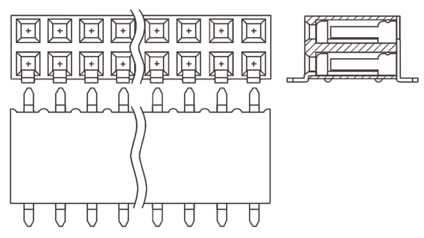 Gniazdo PCB 4 -pinowe 2 -rzędowe raster: 2.54mm typu płytka – płytka Kąt Proste SMD