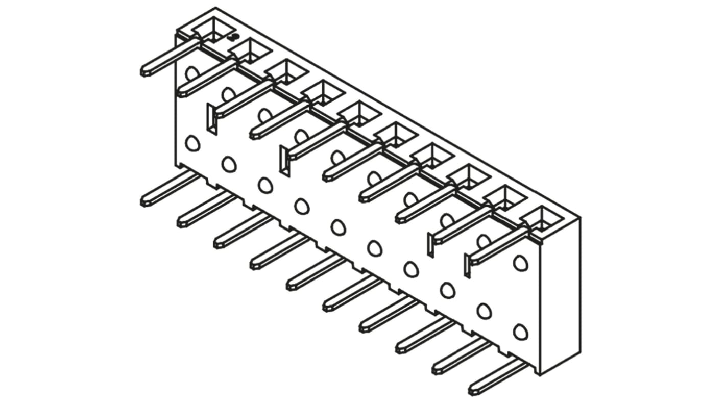 Samtec 基板接続用ソケット, 10 Pin 1 列 2.54mm ピッチ スルーホール実装