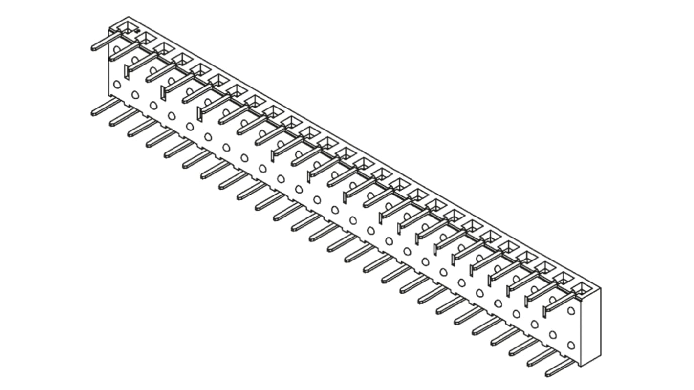 Samtec BCS Series Right Angle Through Hole Mount PCB Socket, 26-Contact, 1-Row, 2.54mm Pitch, Through Hole Termination