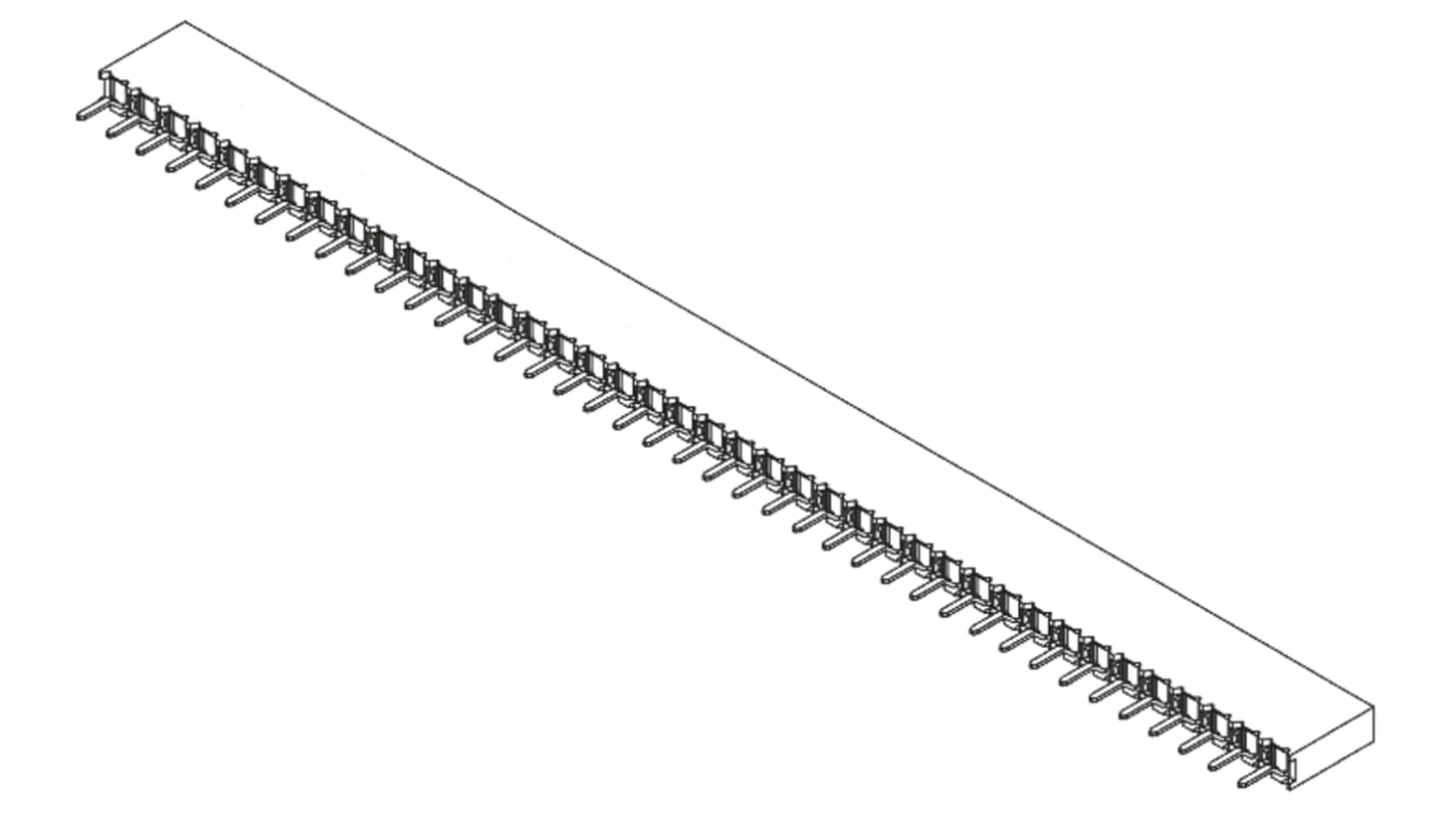Samtec BCS Series Straight Through Hole Mount PCB Socket, 40-Contact, 1-Row, 2.54mm Pitch, Solder Termination