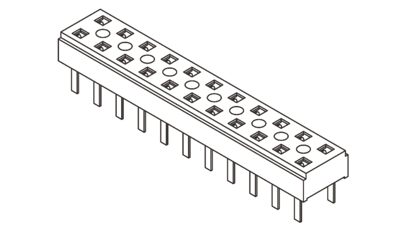 Samtec CLT Leiterplattenbuchse Gerade 20-polig / 2-reihig, Raster 2mm